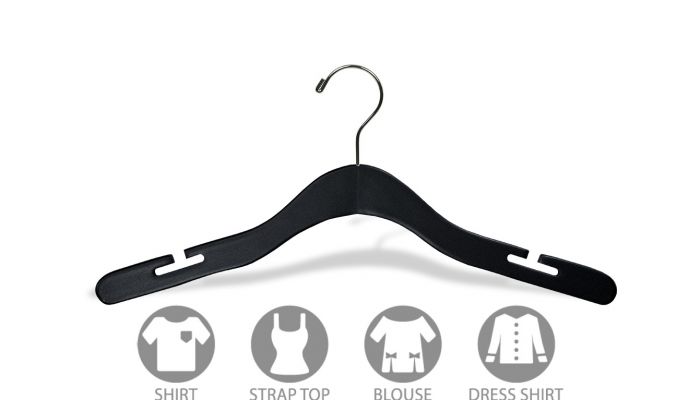 Black Wood Top Hanger W/ Countersunk Hook & Notches (17 X 7/16)