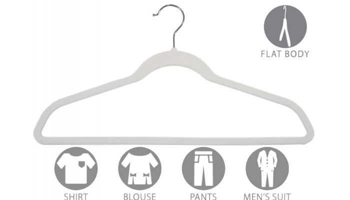 White Velvet Suit Hanger (17 X 1/4)