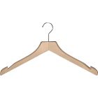 Natural Wood Top Hanger W/ Countersunk Hook & Notches (17" X 1")