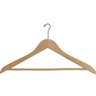 Natural Wood Anti-Theft Suit Hanger W/ Suit Bar (17" X 3/4")