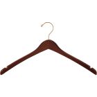 Walnut Wood Top Hanger W/ Notches (17" X 1/2")
