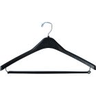 Black Plastic Suit Hanger W/ Locking Bar (17" X 1/2")