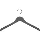 Rubber Coated Gray Wood Top Hanger W/ Notches (17" X 7/16")