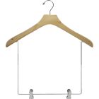 Oversized Natural Wood Display Hanger W/ 10" Deluxe Clips (18" X 2")