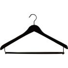 Matte Black Wood Suit Hanger W/ Locking Bar (17" X 1/2")