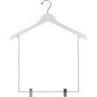 White Wood Display Hanger W/ 12" Clips (17" X 1")
