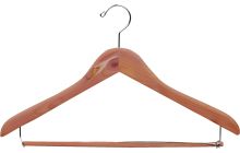 Unfinished Cedar Suit Hanger W/ Locking Bar (17" X 7/16")