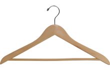 Natural Wood Suit Hanger W/ Suit Bar (17" X 3/4")