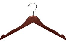 Walnut Wood Top Hanger W/ Countersunk Hook & Rubber Strips (17" X 7/16")