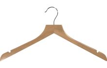 Natural Wood Top Hanger W/ Notches (17" X 7/16")