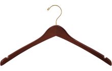 Walnut Wood Top Hanger W/ Notches (17" X 1/2")
