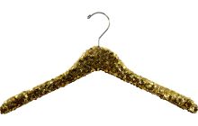 Gold Sequin Wood Top Hanger (17" X 1/2")