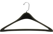Oversized Black Plastic Suit Hanger W/ Suit Bar (19" X 1/2")