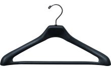 Black Plastic Suit Hanger W/ Suit Bar (17" X 1 1/2")