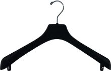 Petite Black Flocked Plastic Top Hanger (16" X 2")