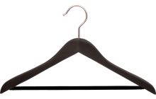 Espresso Wood Suit Hanger W/ Flocked Bar (17" X 5/8")