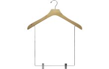 Oversized Natural Wood Display Hanger W/ 12" Clips (18" X 2")