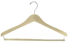 Unfinished Wood Suit Hanger W/ Locking Bar (17" X 1/2")