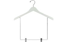 White Wood Display Hanger W/ 10" Clips (17" X 1")