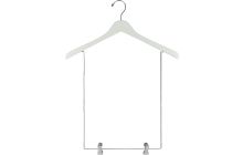 White Wood Display Hanger W/ 15" Deluxe Clips (17" X 1")