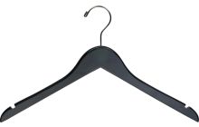 Black Wood Slim Line Top Hanger W/ Notches (17" X 1/4")
